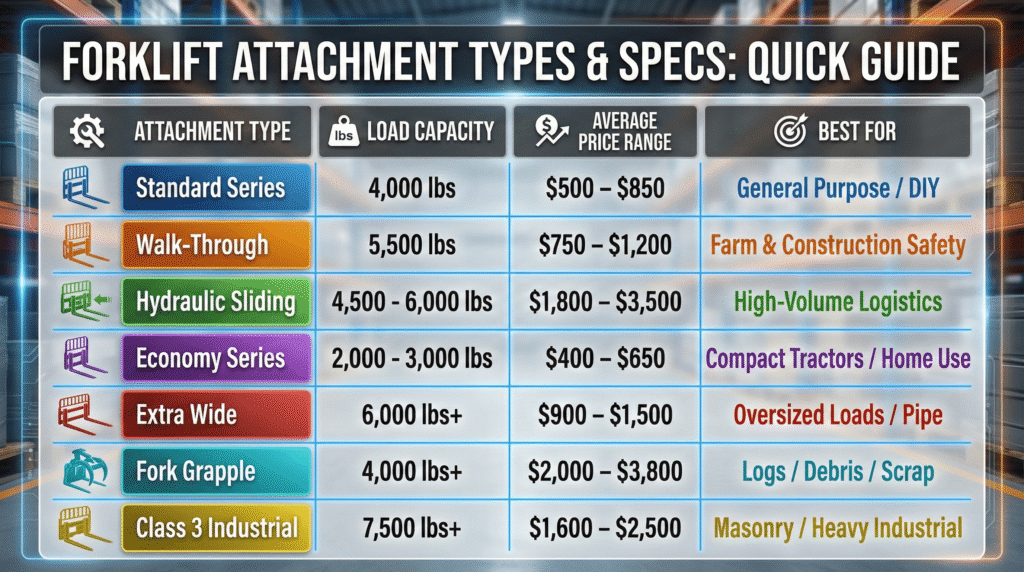 Skid Steer Fork Attachments Comparison